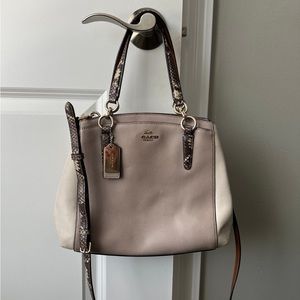 Two Toned Leather Coach Crossbody